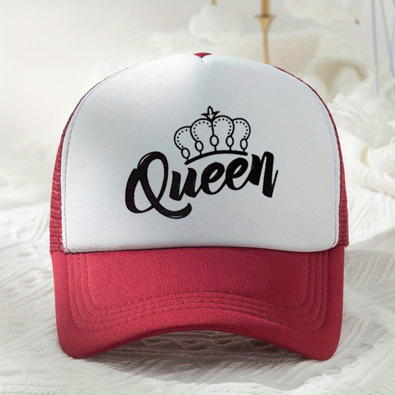 Queen Crown Trucker Hat Mesh Breathable Baseball Cap Casual Dad Hats