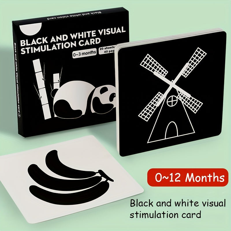 12 Months Visual Stimulation Cards Early Childhood Brain Development Toys