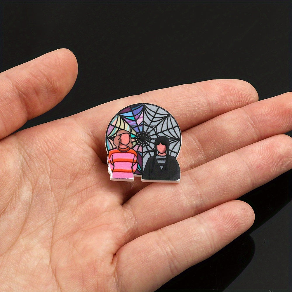 Creative Acrylic Print Brooch Pin for Boys
