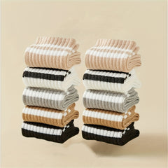 10 Pairs Striped Sports Socks for Women