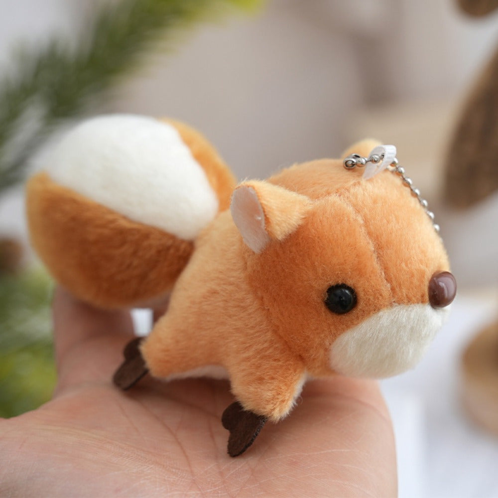 2pcs Squirrel Plush Toy Pendants Soft Fluffy Plush Dolls Mixed Colors