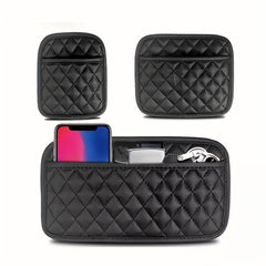 Car Storage Box Sticky Pouch PU Leather Car Storage Bag