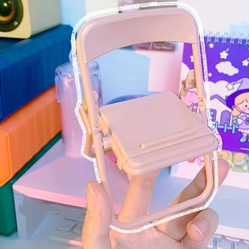 Cartoon Foldable Phone Stand Chair Portable Desktop Stool