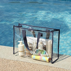 Transparent PVC Beach Bag Tote Waterproof Handbag Large Capacity