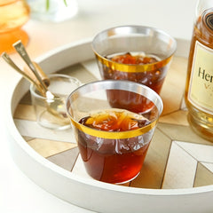 10pcs 9oz Disposable Cups With Golden Rim Wedding Party Supplies