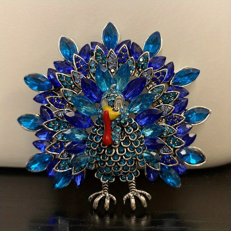Vintage Rhinestone Turkey Brooches Chicken Giving Brooch Pins For Men