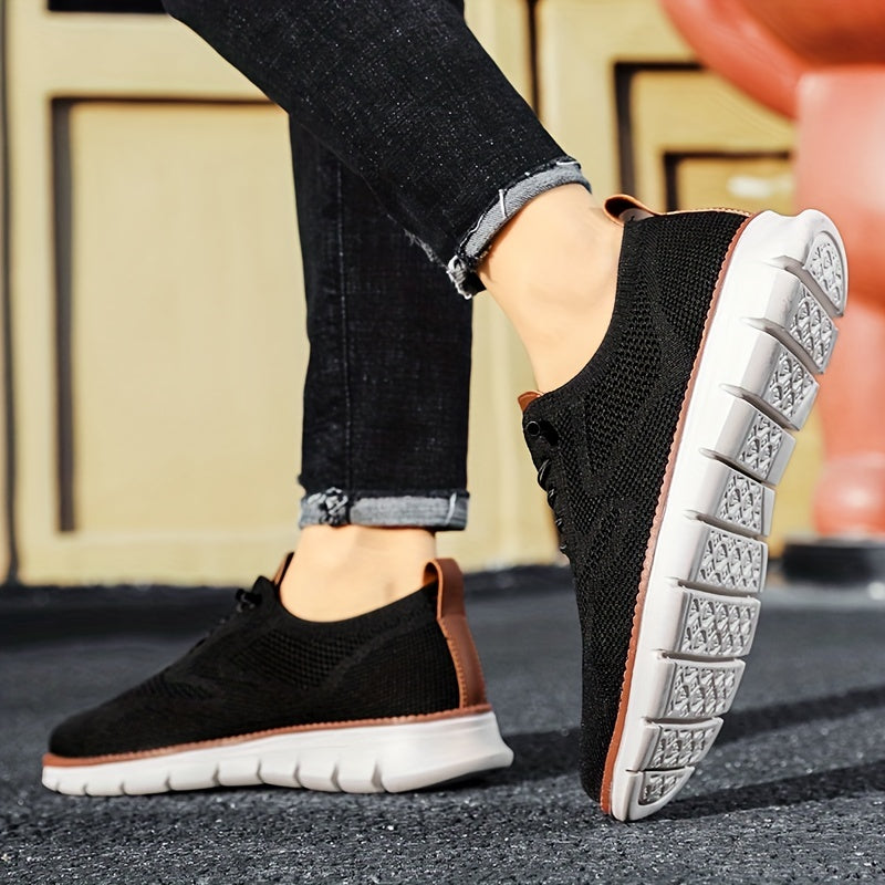 Men's Woven Walking Shoes Lightweight Business Outdoor Casual Shoes