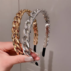 Resin Chain Hairband for Women Twisted Hair Chain Headband