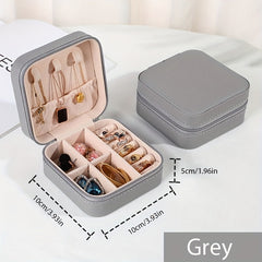 Portable Mini Jewelry Box PU Leather Organizer for Accessories