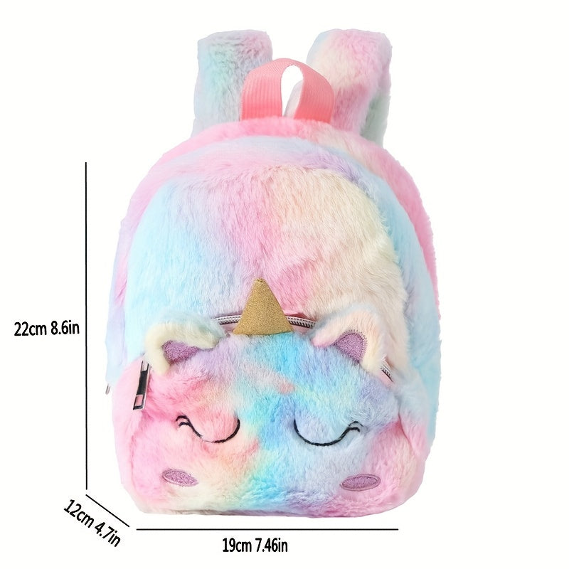 Unicorn Plush Small Schoolbag Girl's Casual Backpack Cartoon Storage Bag