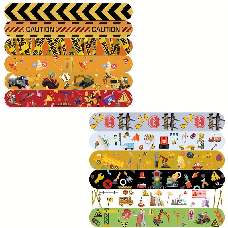 12pcs Construction Slap Bracelets Kids Birthday Party Supplies