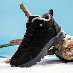 Boy's Solid Snow Boots Warm Fleece Cozy Non slip Ankle Boots Plush Comfy