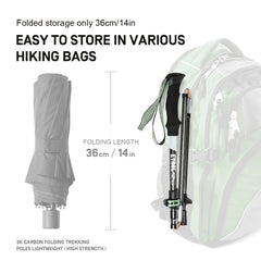 ETROL Carbon Fiber Trekking Pole Foldable and Collapsible for Mountaineering