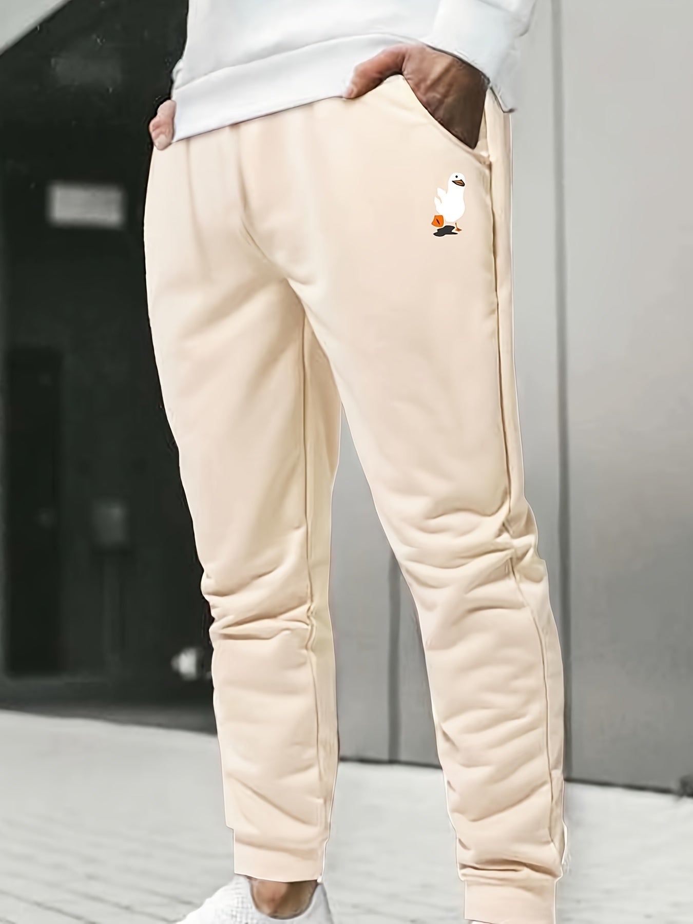 Duck Print Men's Drawstring Sweatpants Loose Casual Jogger Pants