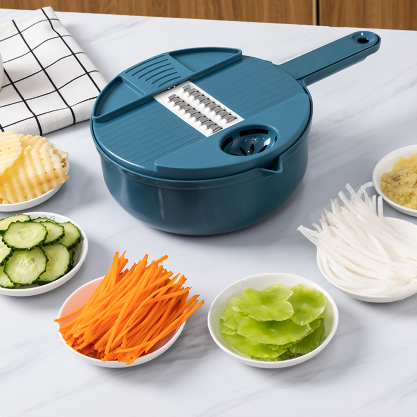 Cortador Multifuncional De Verduras 3/6 Cuchillas 11 Pulgadas