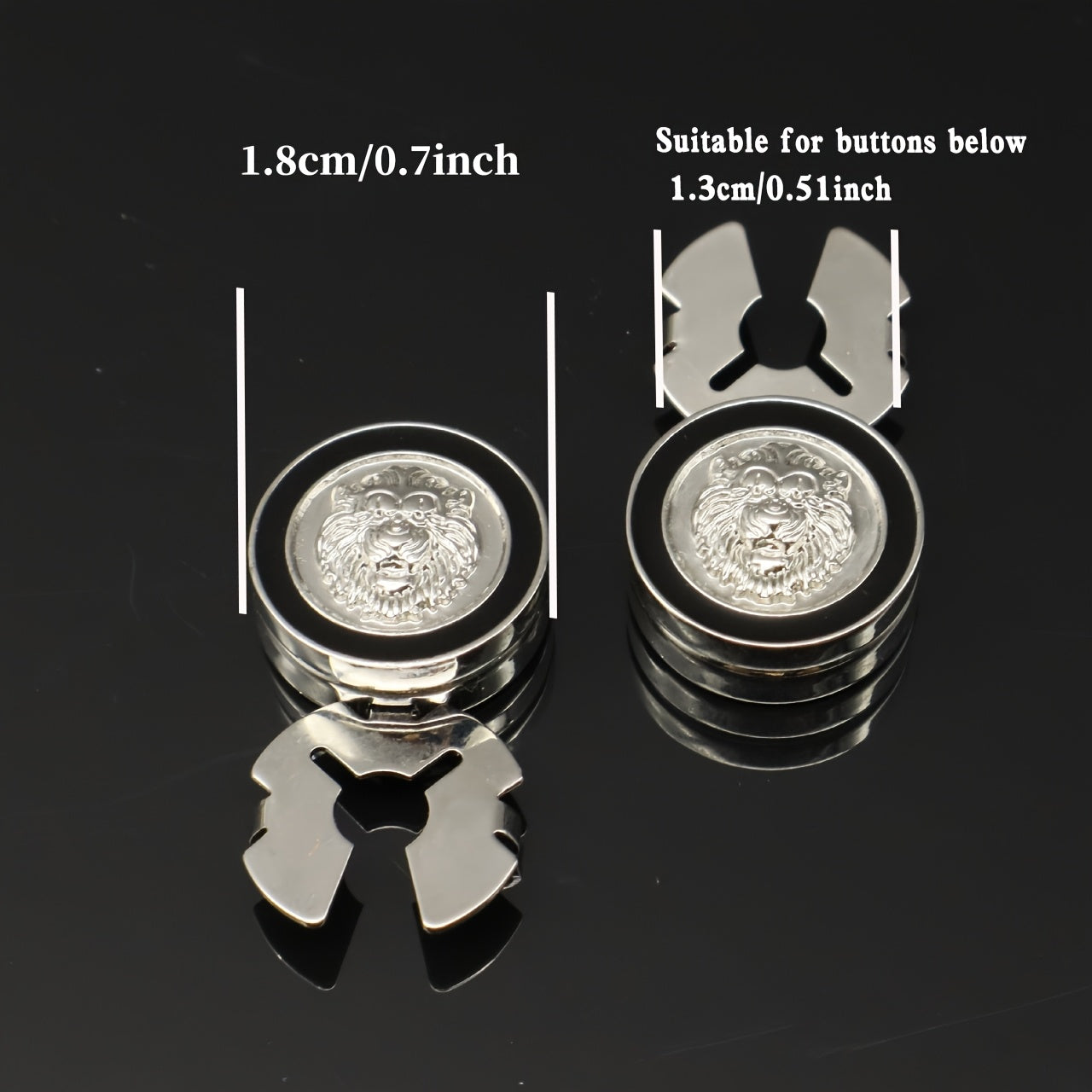 2 Packs of Lion Head Button Buckles for Fashionable Accessories