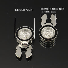2 Packs of Lion Head Button Buckles for Fashionable Accessories