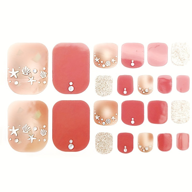 5 Full Wraps Toe Nail Polish Stickers with Nail Files