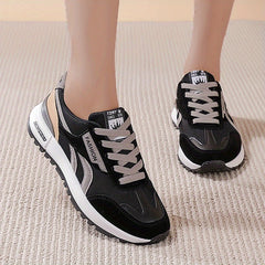 Women's Colorblock Soft Sole Sneakers Low Round Toe Non slip Flatform Shoes