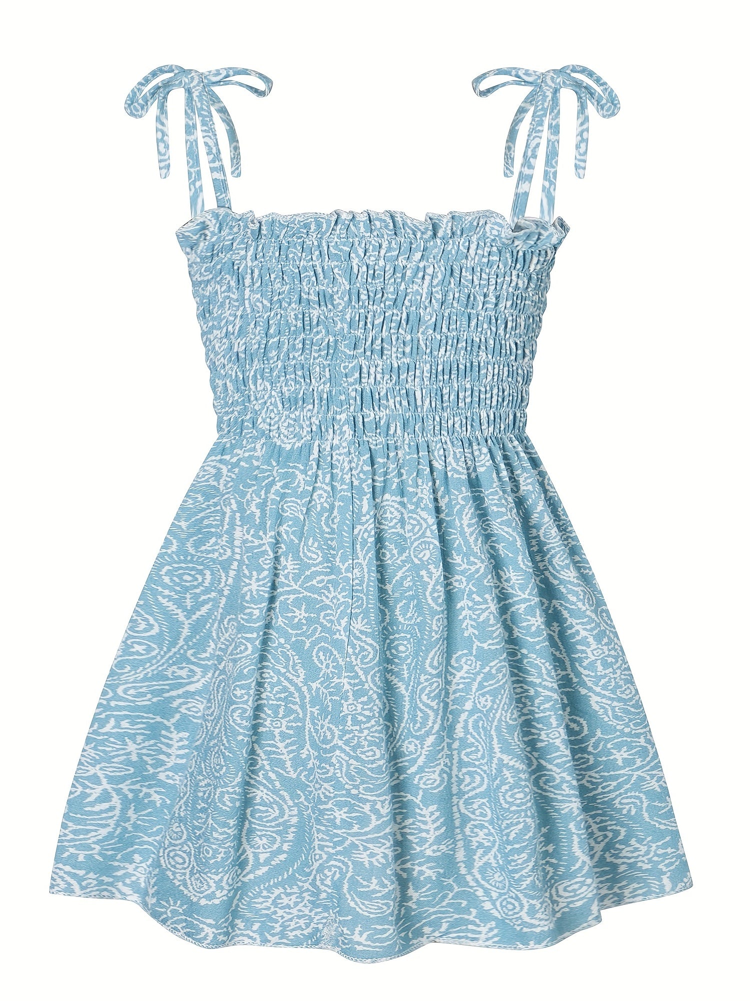 Leopard Lace Up Shirred Beach Cami Dress