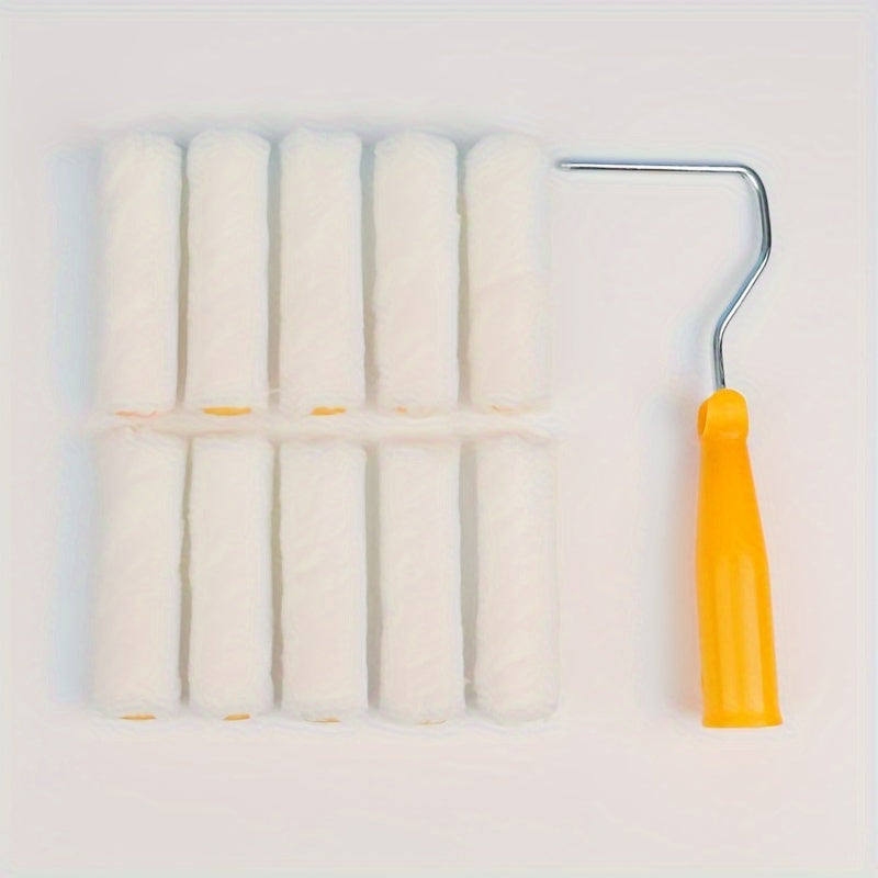 10-Piece Paint Roller Kit for Indoor Use - Frame, Tray, Covers, Brush