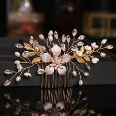 Golden Bridal Hair Comb Rhinestone Crystal Wedding Hair Clip