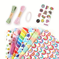 6pcs Love Rainbow Small Gravel Wrapping Paper Set