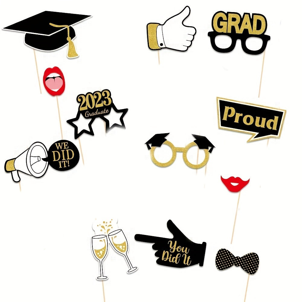 25pcs Selfie Photo Booth Props Graduation Party Decor