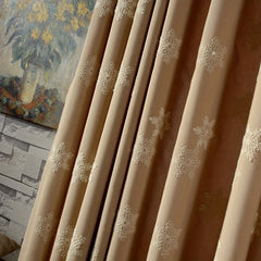 Semi Blackout Embroidery Curtain for Living Room Decor