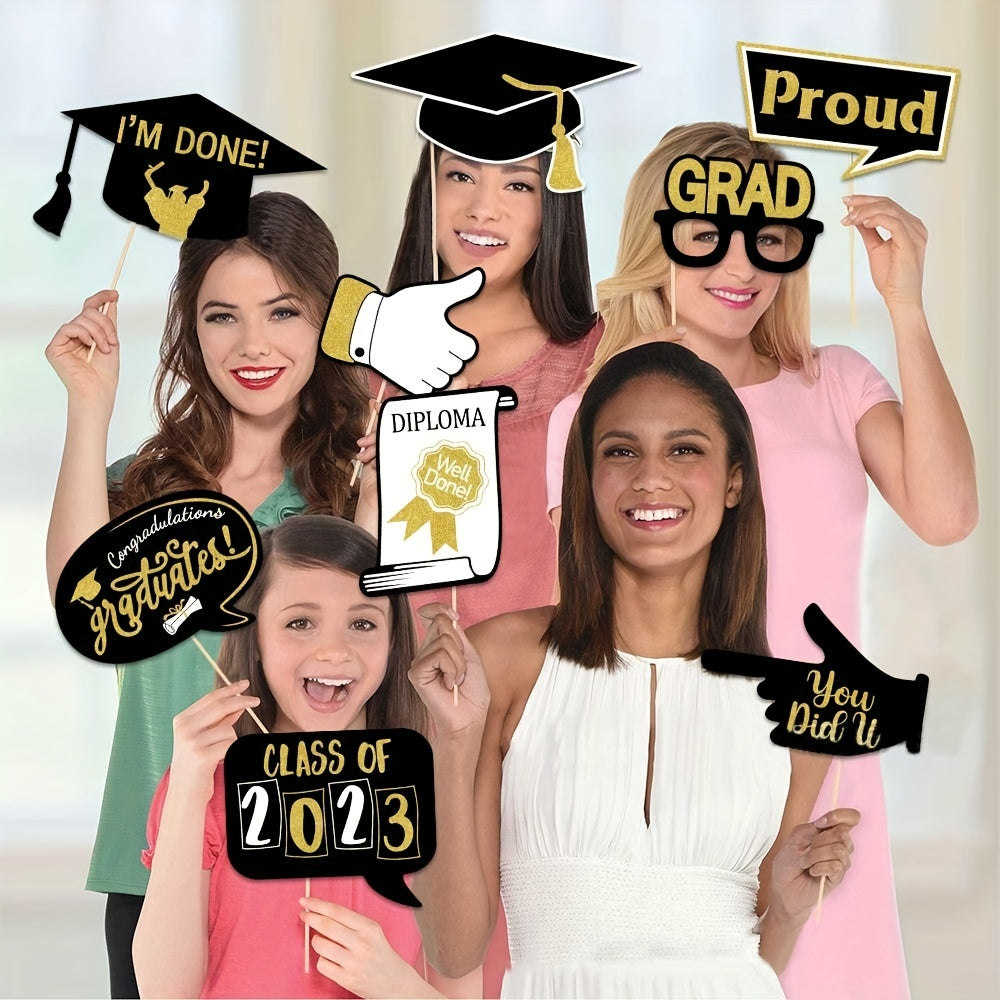 25pcs Selfie Photo Booth Props Graduation Party Decor