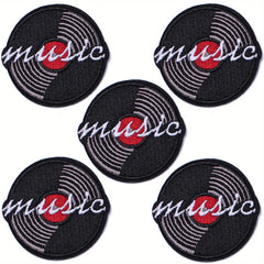J CARP 5pcs Music Patches For Jackets Hats Backpacks Men's