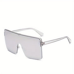 Transparent Lens Stainless Steel Metal Hinged Sunglasses Vintage Eyewear