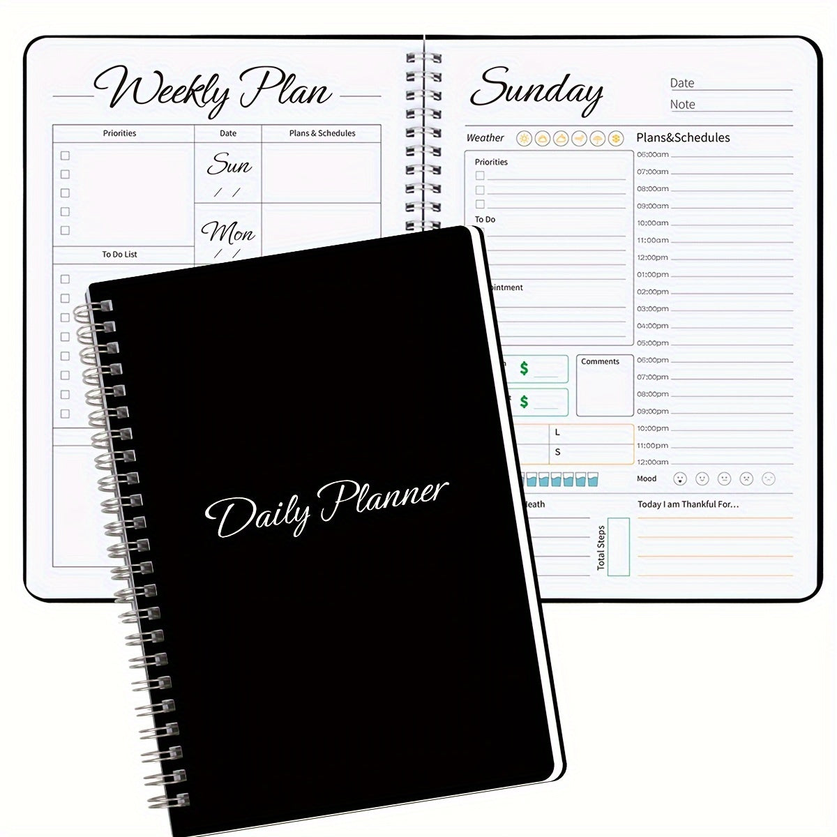 Trees Daily Weekly Planner with Hourly Schedule