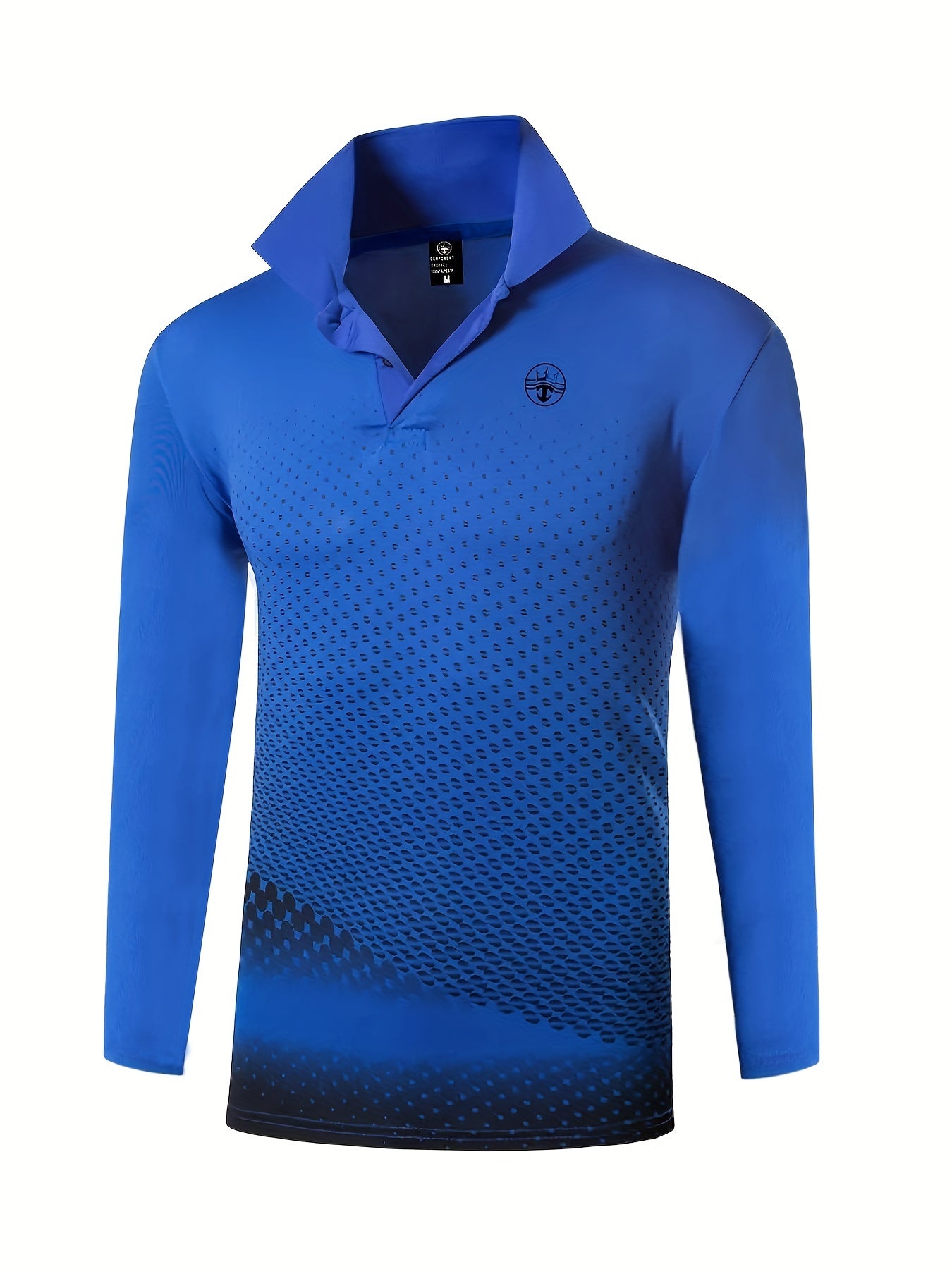 Men's Printed Long Sleeve Shirt Casual Half Button Lapel Shirt