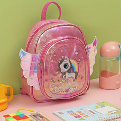 Cartoon Unicorn Wings Backpack Casual Kids Backpack Kindergarten Elementary Unic