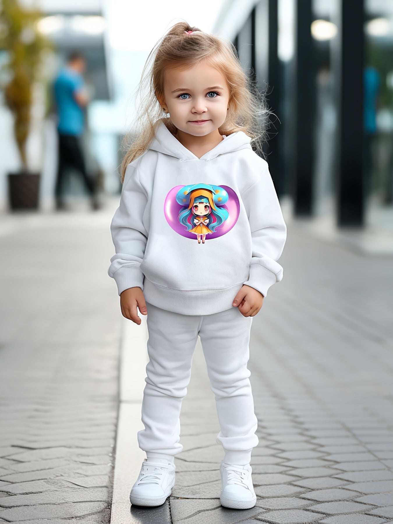 OERYUI Girls Boys 2pcs Cartoon Hoodies Pants Set Spring Fall Sports
