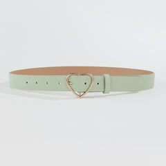 Golden Love Buckle Belt for Women, Heart Belts for Jeans