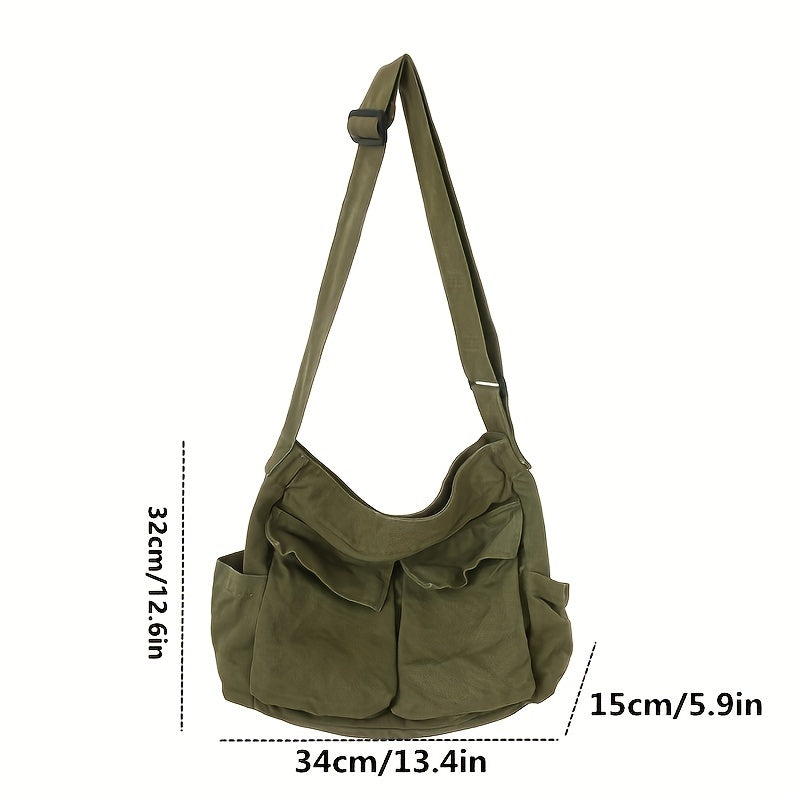 Women's Canvas Messenger Bag Large Capacity Crossbody Bag