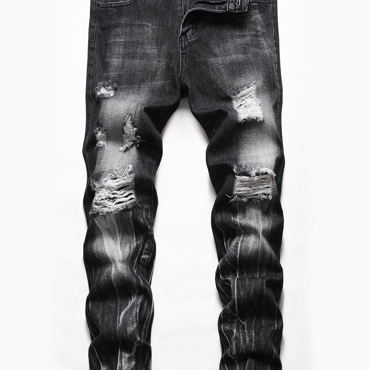 Men's Slim Fit Ripped Jeans Distressed Denim Pants