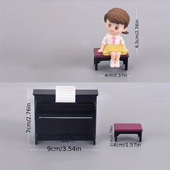 Mini Piano Playset Dollhouse Furniture Toy