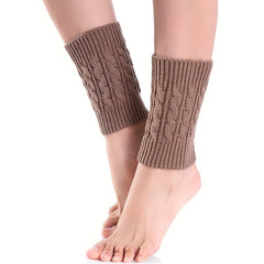 Twist Knitted Leg Warmers Cozy & Warm Short Leg Warmer Women's Stockings