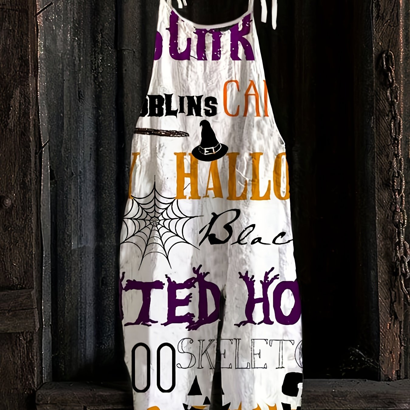  Halloween Jumpsuit Women's Graphic Tie Shoulder Loose