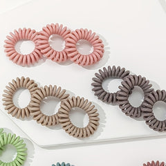 Spiral Hair Tie For Women Girls Candy Coil Hair Ring Waterproof Ponytail Holder