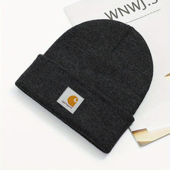 Men's Grey Knit Cuffed Beanie Hat