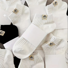 5 Pairs Solid Ankle Socks Lightweight Soft Low Cut Sports Women Stockings