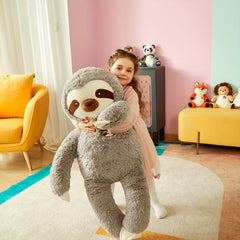 IKASA Grey Large Sloth Stuffed Animal Soft Bradypode Toys