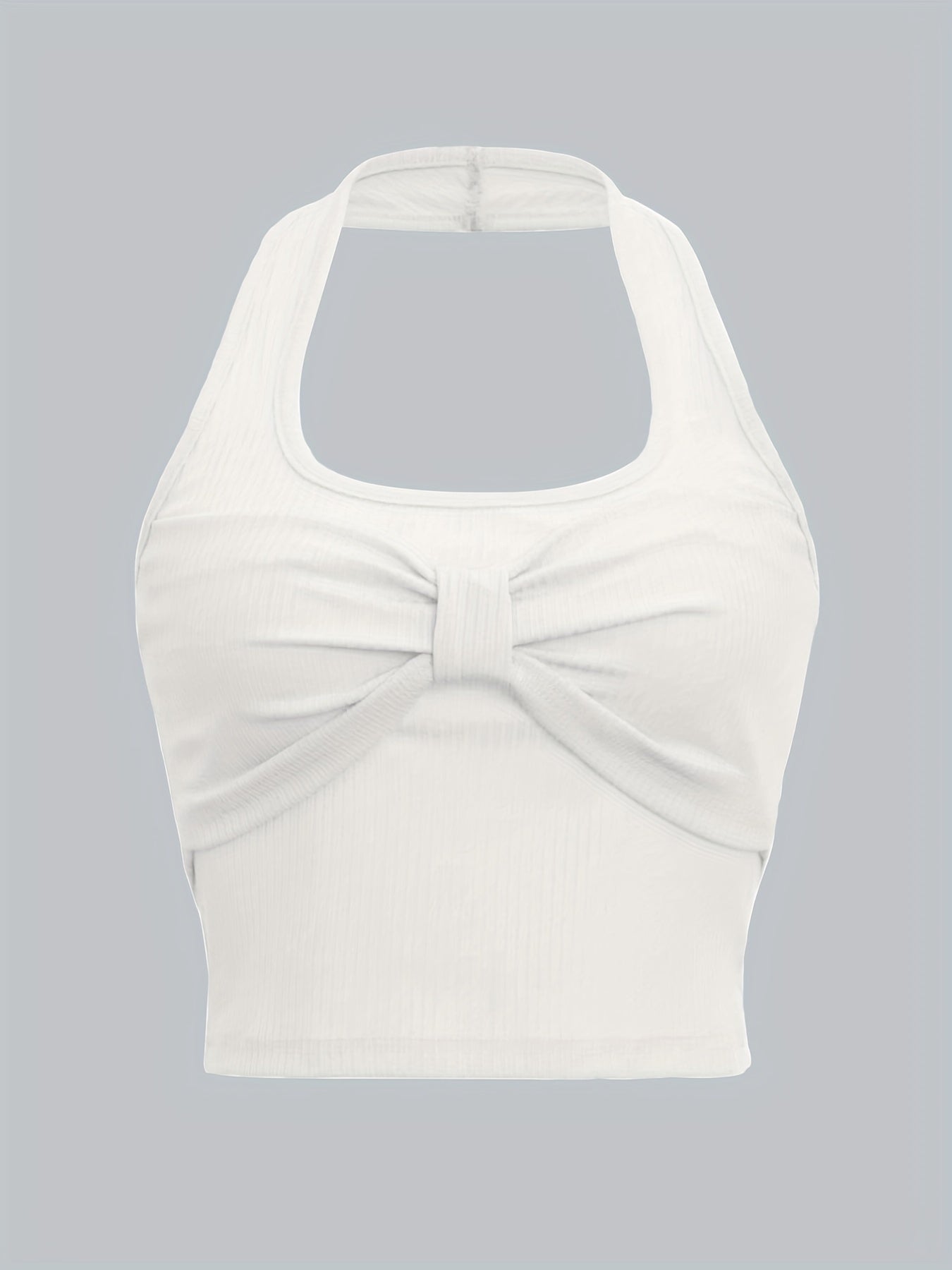Sexy Twist Front Halter Neck Top Sleeveless Slim Top
