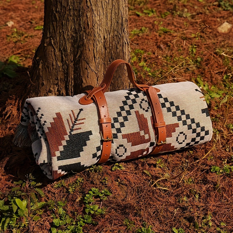 Retro Camping Blanket Sofa Car Blanket Picnic Mat