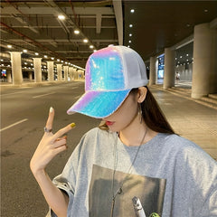Sequin Sparkly Baseball Cap Y2K Couple Sports Hat Breathable Trucker Hat