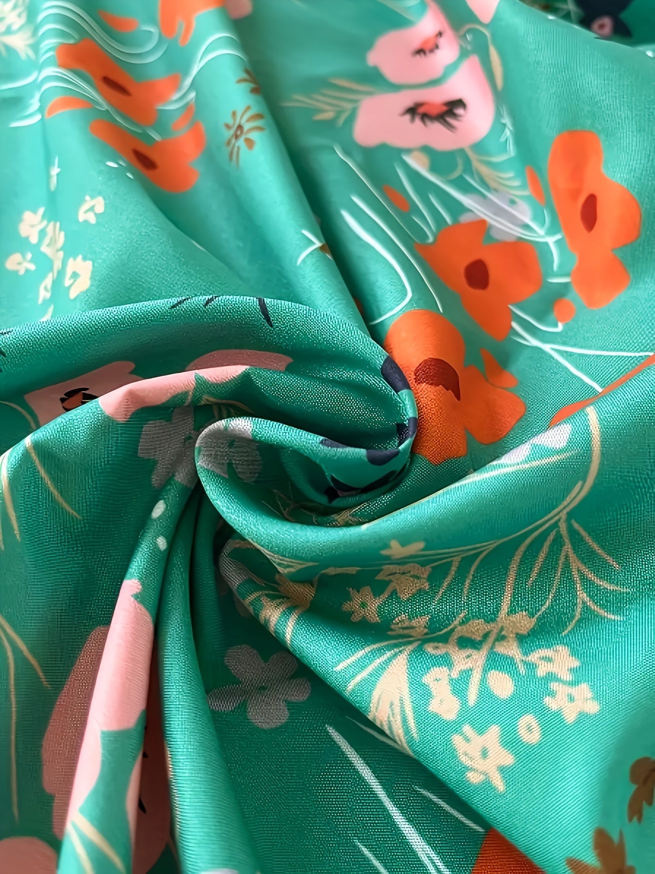  Floral Lantern Sleeve Maxi Dress